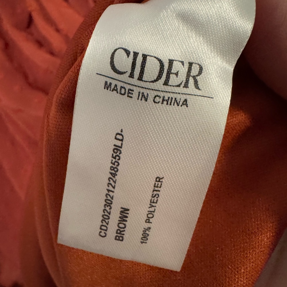 Cider Woven V-Neck Ruffle Hem Split Maxi Dress Rust Burnt Orange XL NWT - Picture 7 of 9